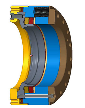 Highest precision and force demands when clamping rotary/swivel portals RINGSPANN clamping coupling
